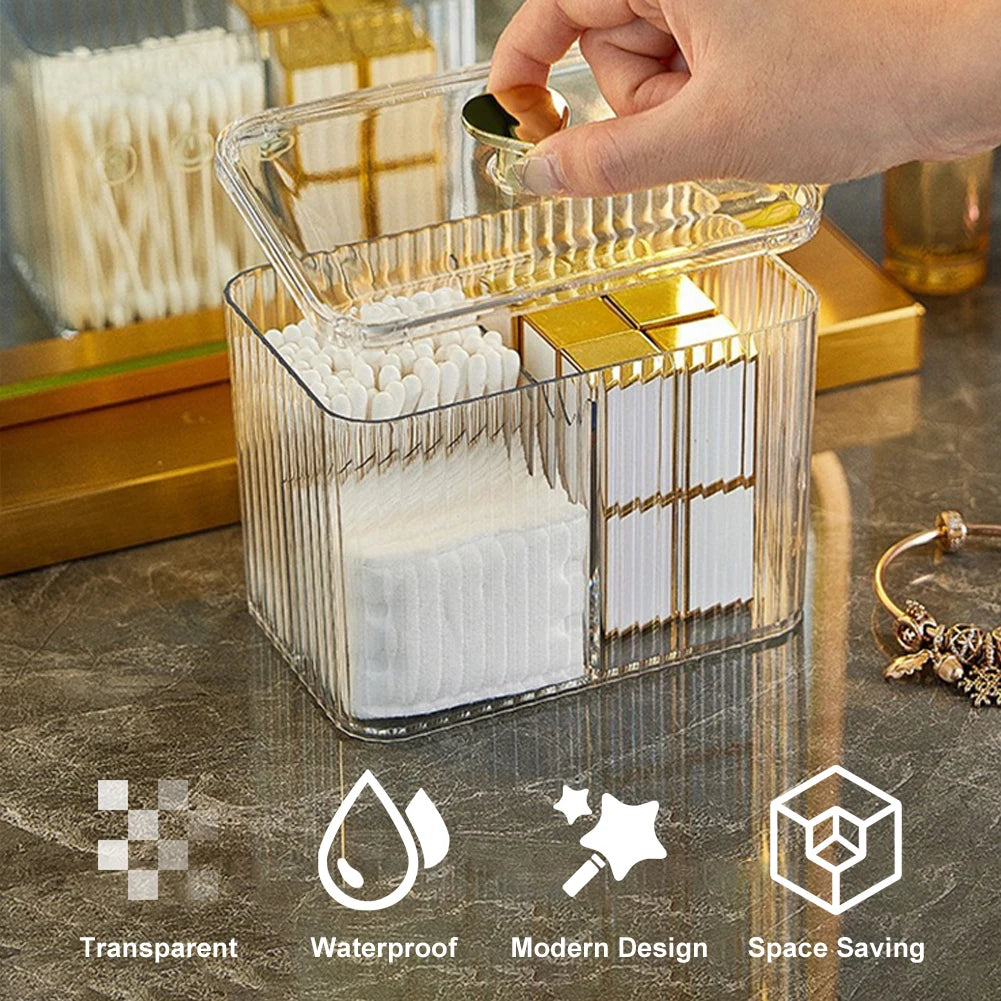 Feature Cotton Swab Storage Box Dustproof Jewelry Organizer