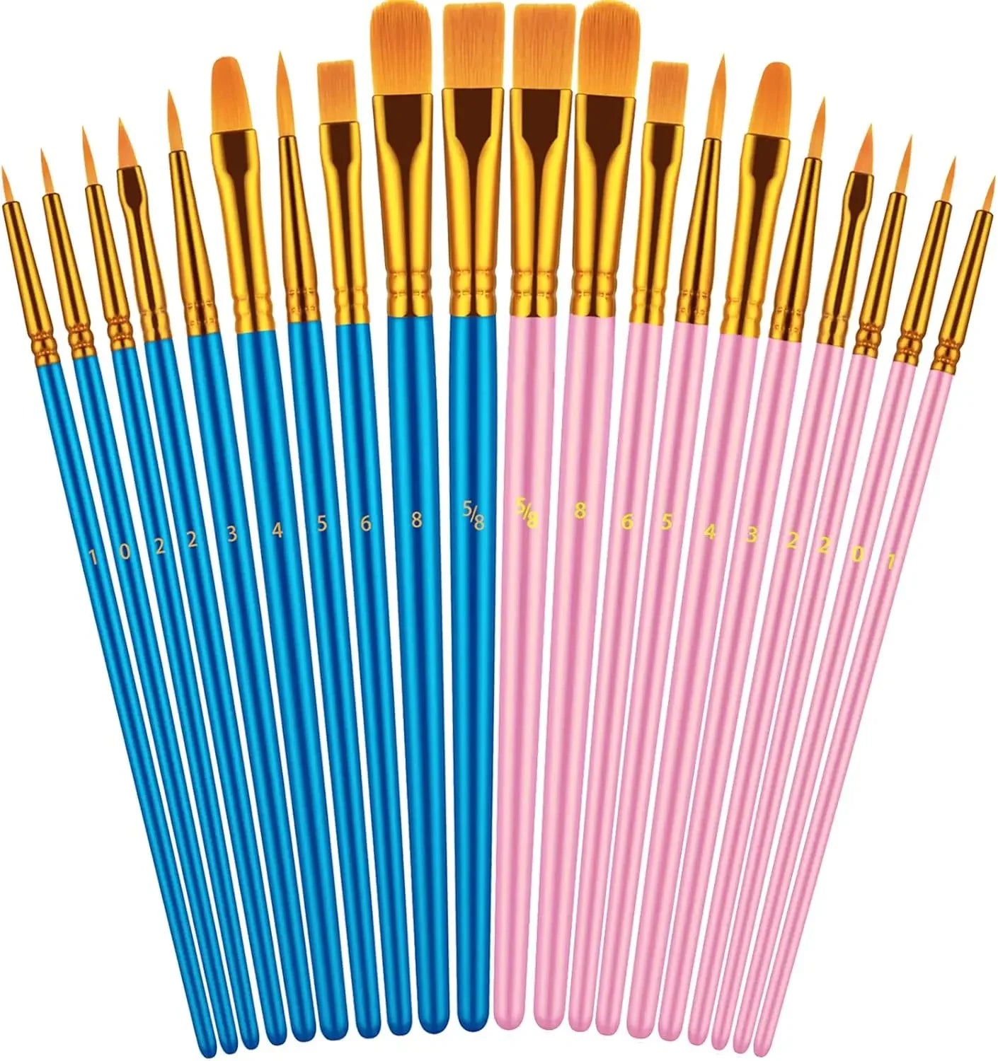 Handle Two Pack Paint Brushes for Oil Watercolor and Acrylic