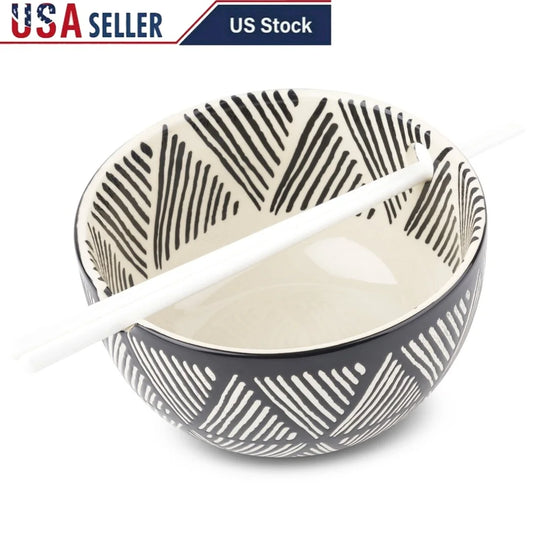 XMSJ Stoneware Ramen Noodle Bowl Ceramic Dishwasher Safe