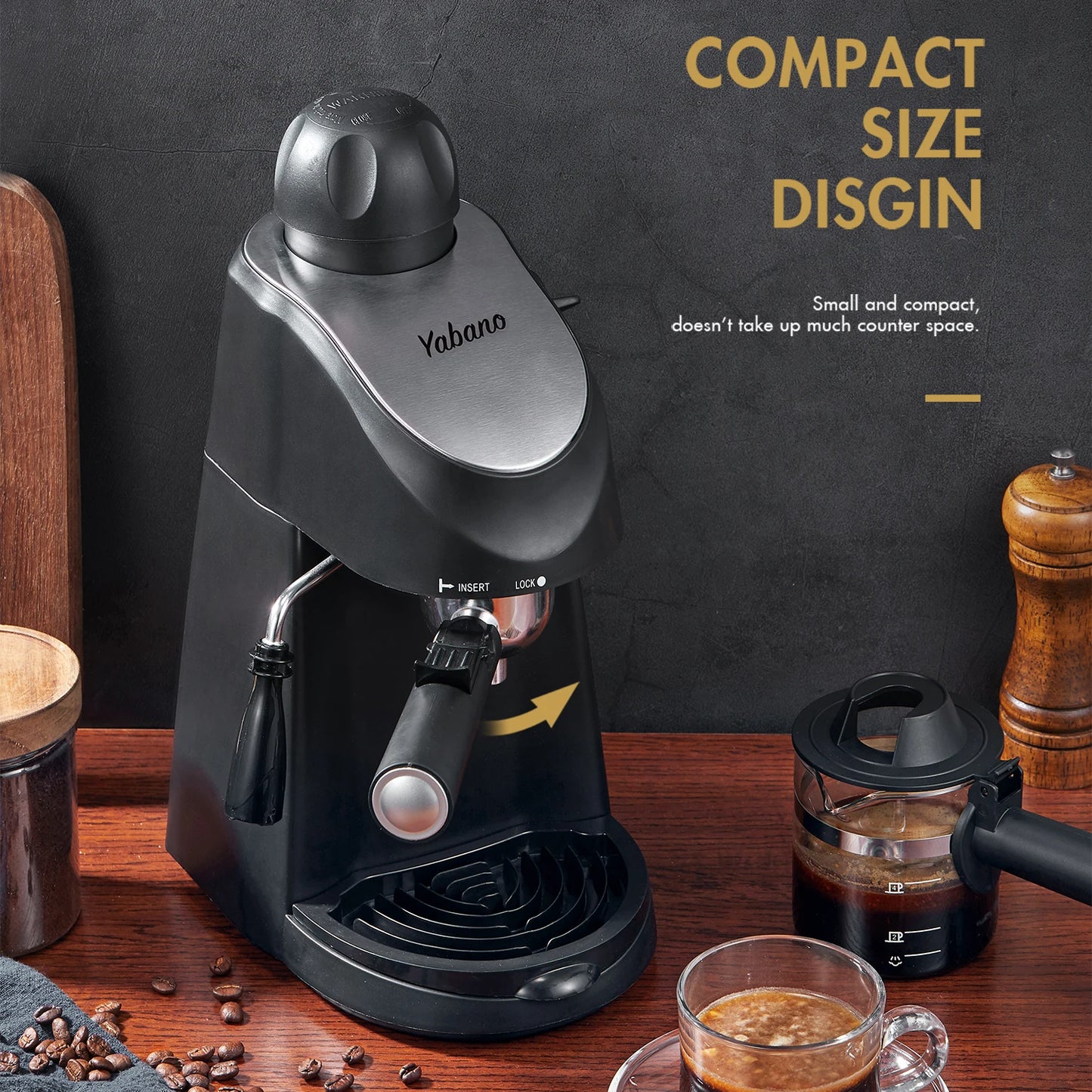 Yabano Espresso Machine 3.5 Bar Milk Frother Cappuccino