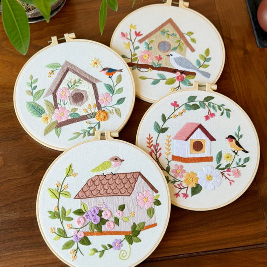 Guangdong Embroidery Kit Bird Flower House Cross Stitch
