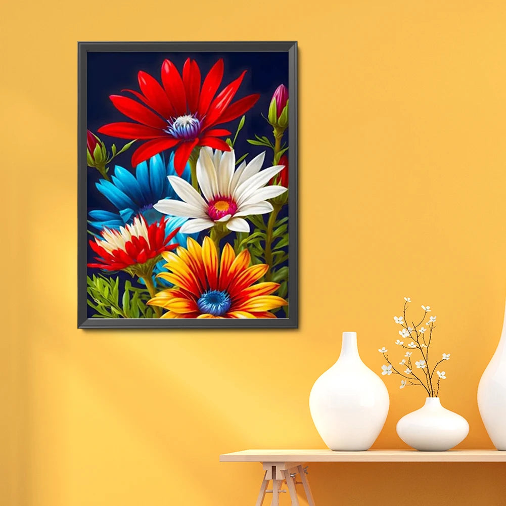 Shunmaii Bead Embroidery Kit Flower Cross Stitch Wall Decor
