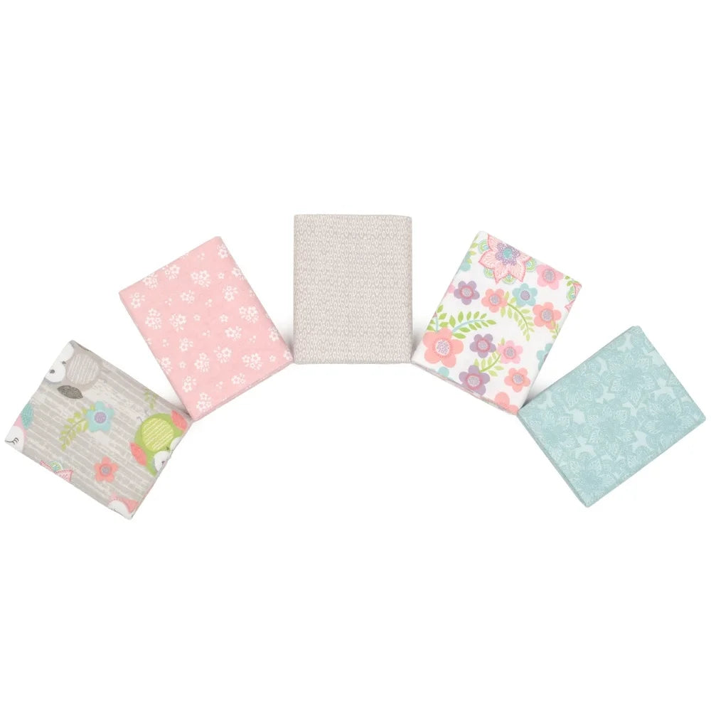 DUTRIEUX Multicolor Cotton Flannel Fabric Bundle Five Piece