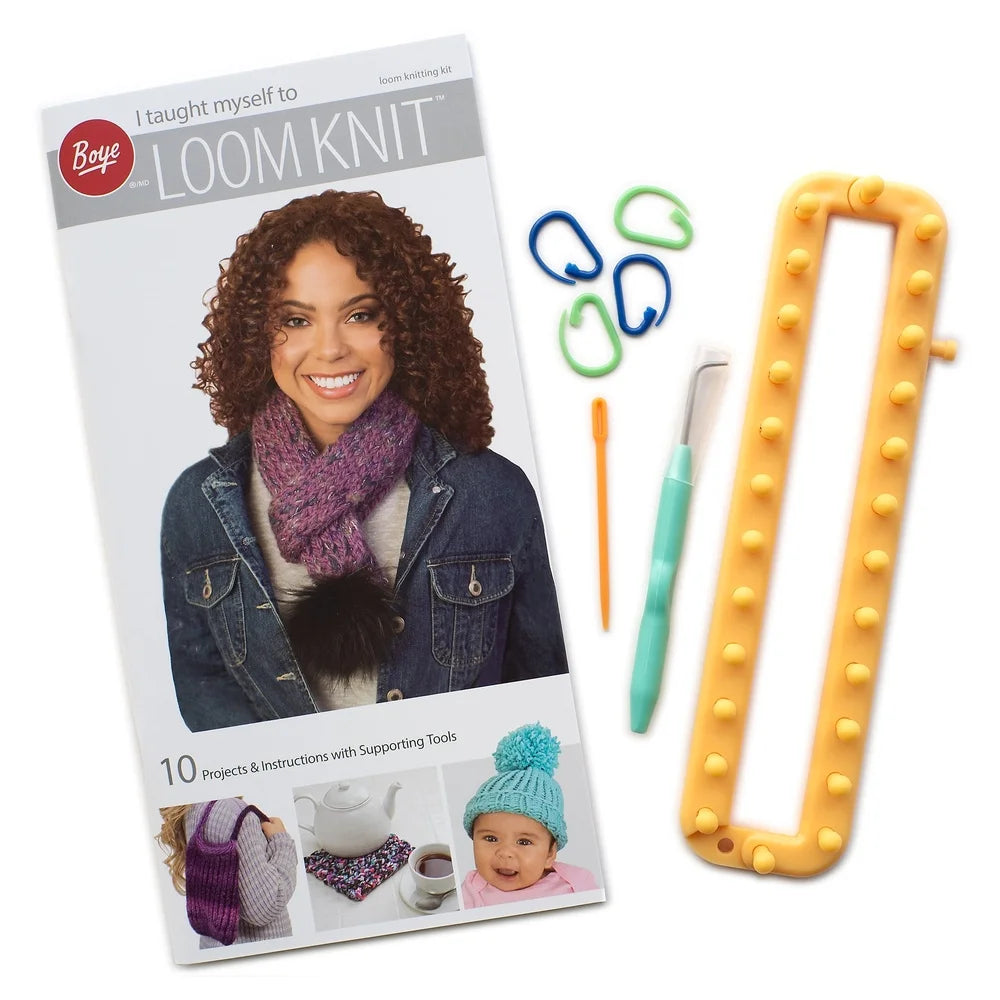 XMSJH Loom Knitting Starter Kit With 26 Peg Loom Book