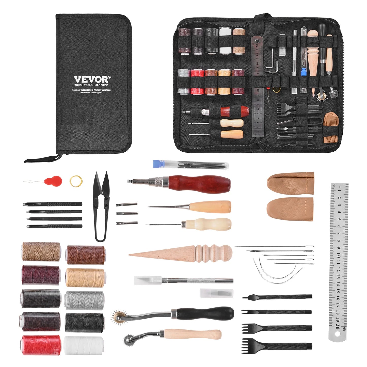 SucceBuy Leather Working Tools Kit Craft Storage Etching