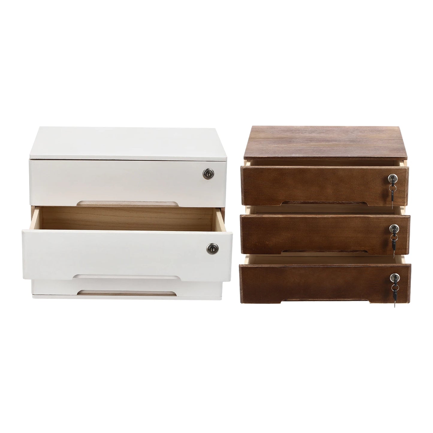 Sichuan Wood Desk Storage Box With Lockable Drawers