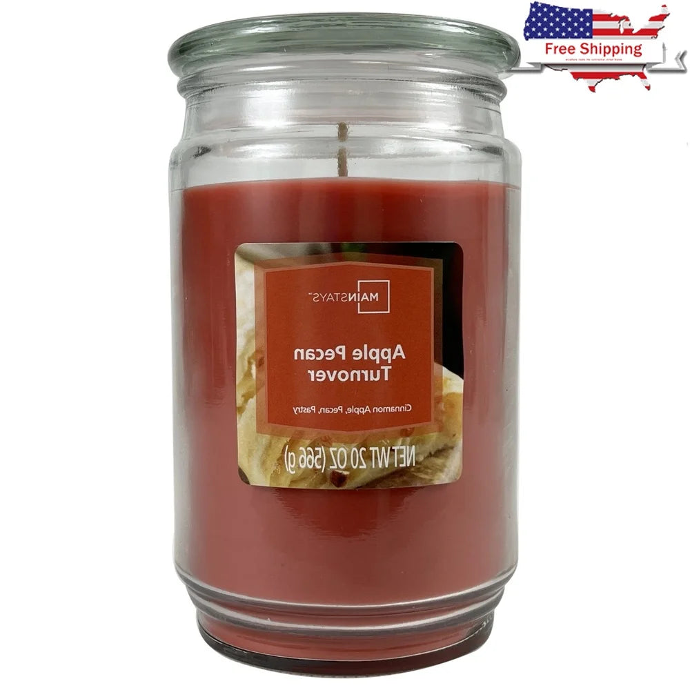 XMSJ Apple Pecan Scented Candle Glass Jar Warm Spiced Aroma