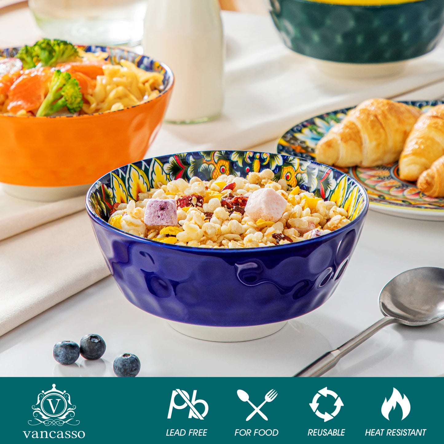 Malacasa Ceramic Soup Bowls Set Dishwasher Safe Dinnerware