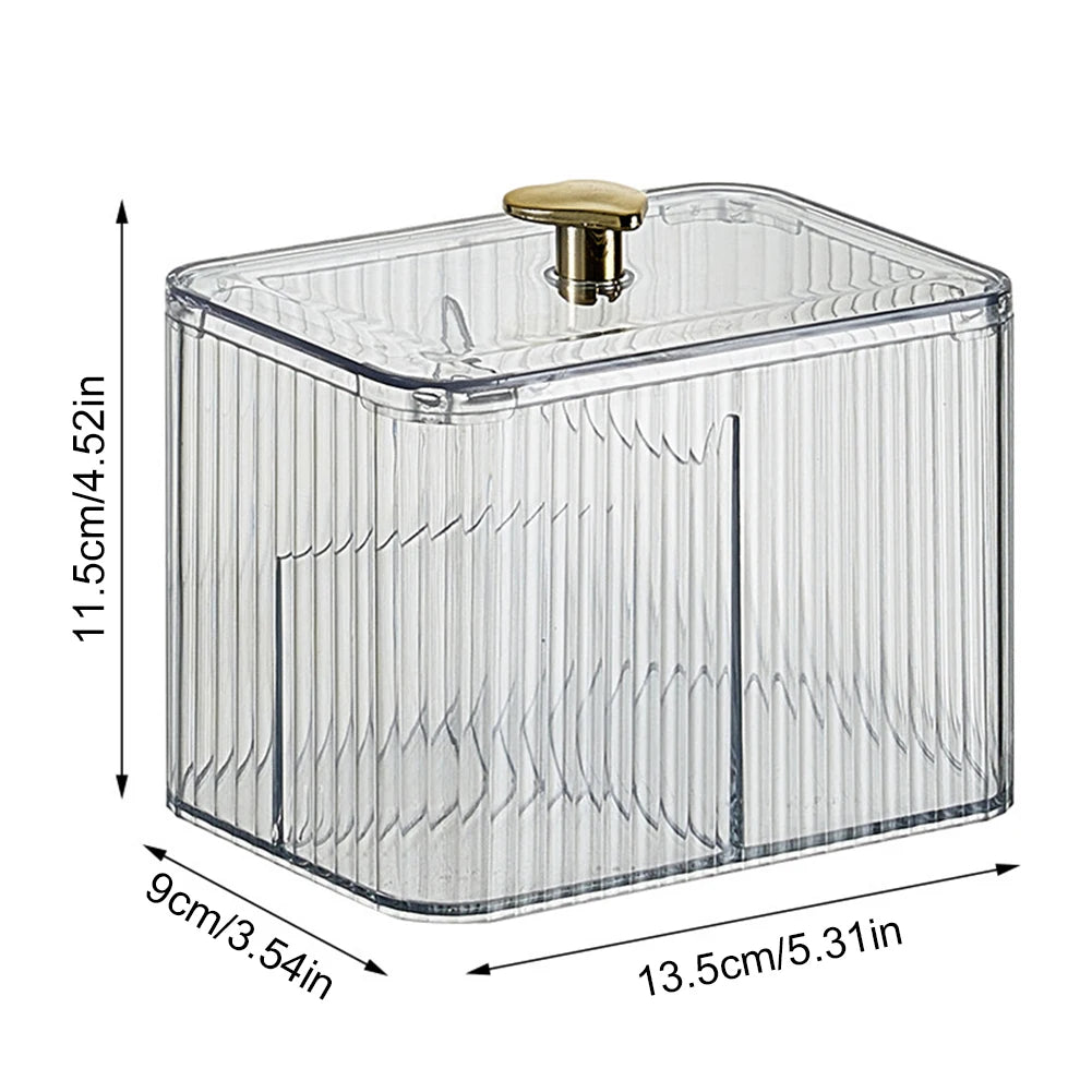 Feature Cotton Swab Storage Box Dustproof Jewelry Organizer