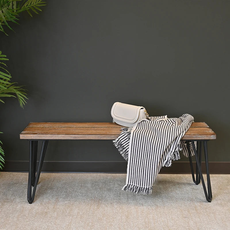 AZIAMOR Aryven Industrial Kitchen Bistro Table Bench Stool