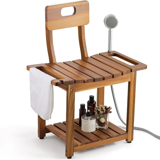 XMSJ Heavy Duty Shower Chair With Backrest For Tub Seniors