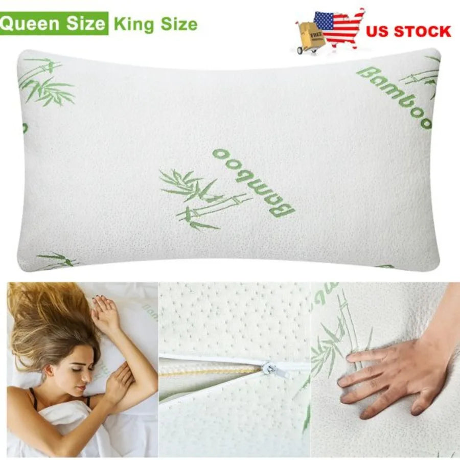 Breez Bamboo Memory Foam Pillow 2 Pack Hypoallergenic