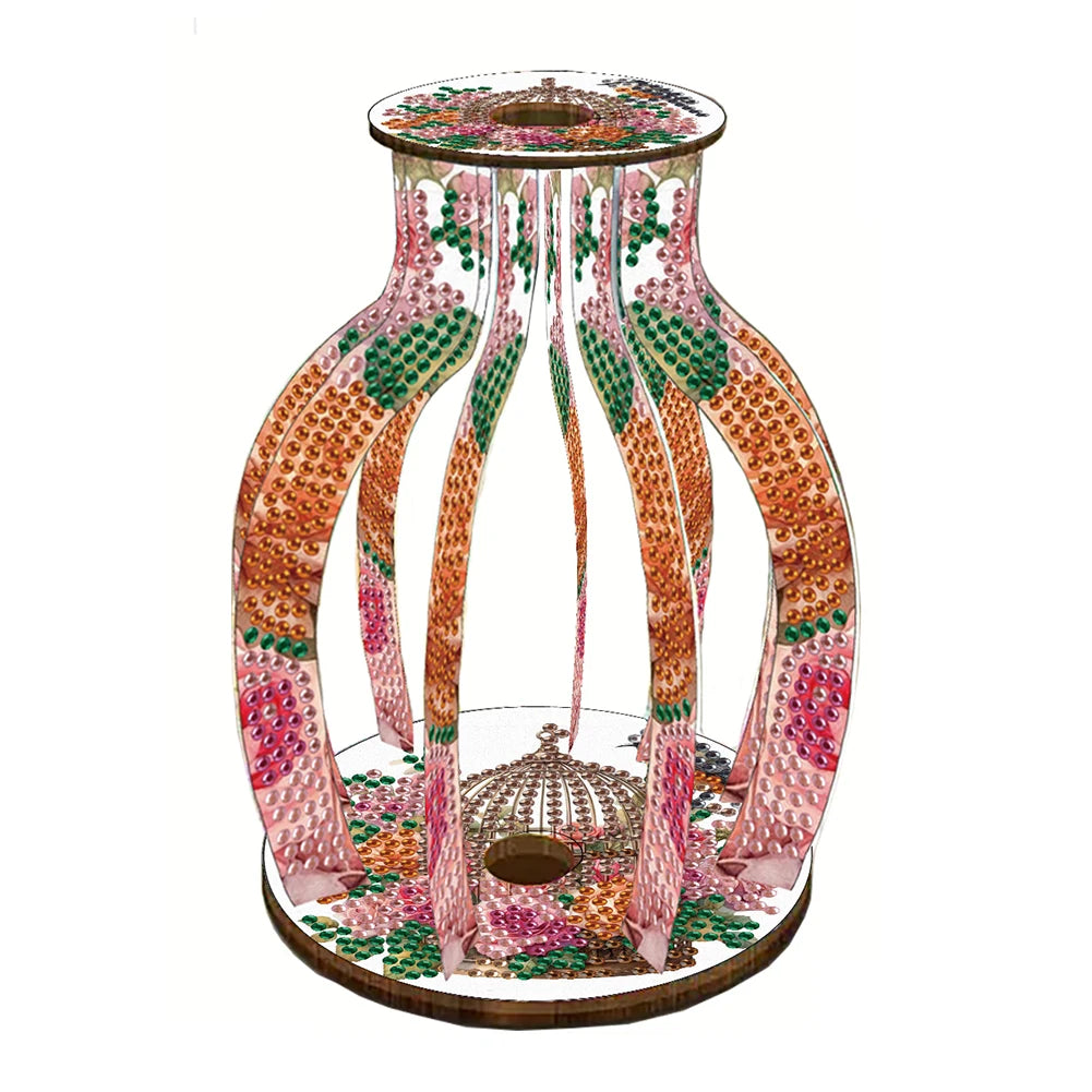 ALLOYSEED 5D Diamond Art Vase DIY Acrylic Wood Desk Decor