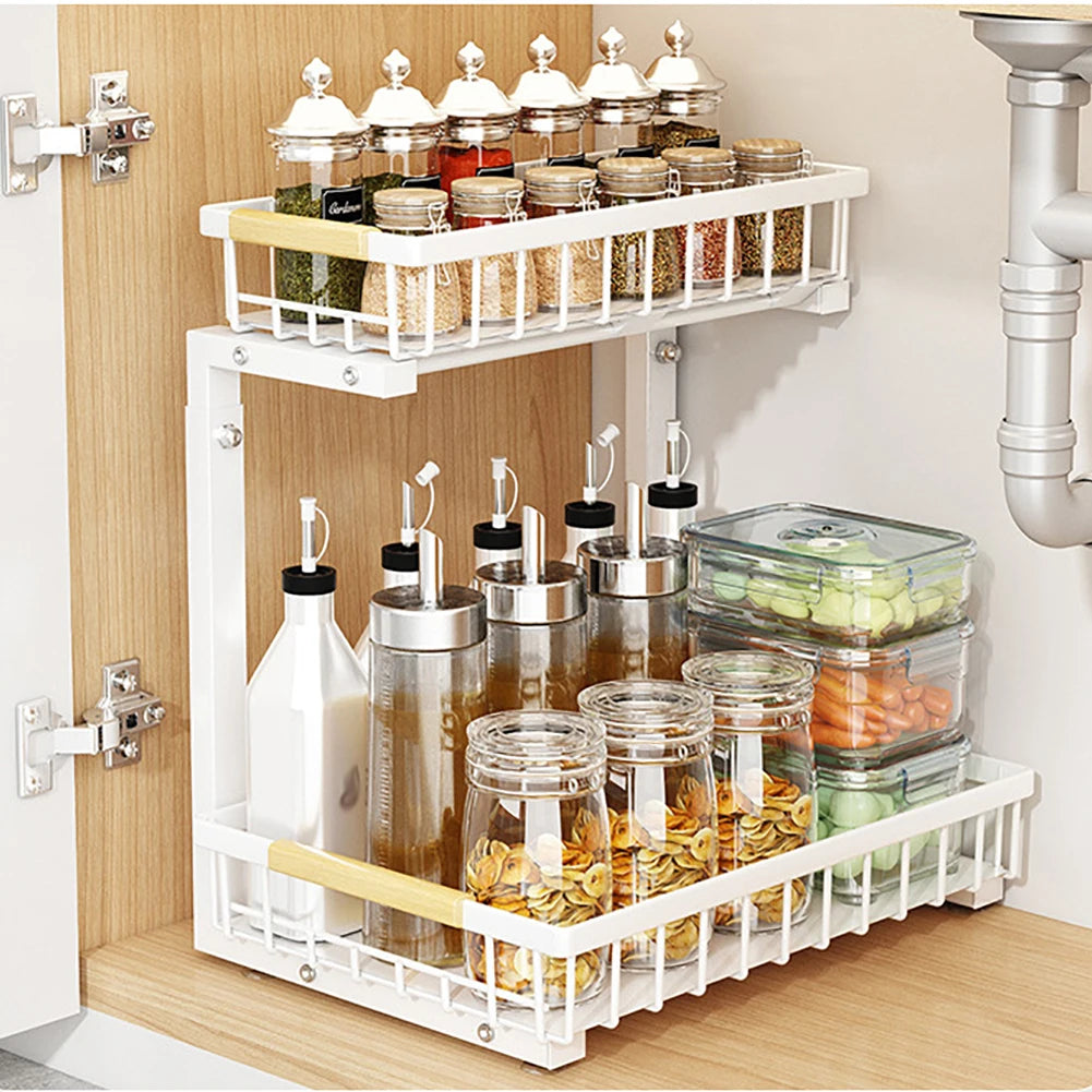 HiMISSH 2 Tier Pull Out Cabinet Organizer Under Sink