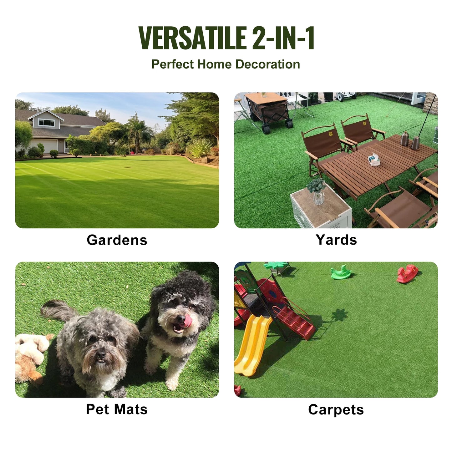 SucceBuy Artificial Grass Rug Turf Door Mat Outdoor Patio