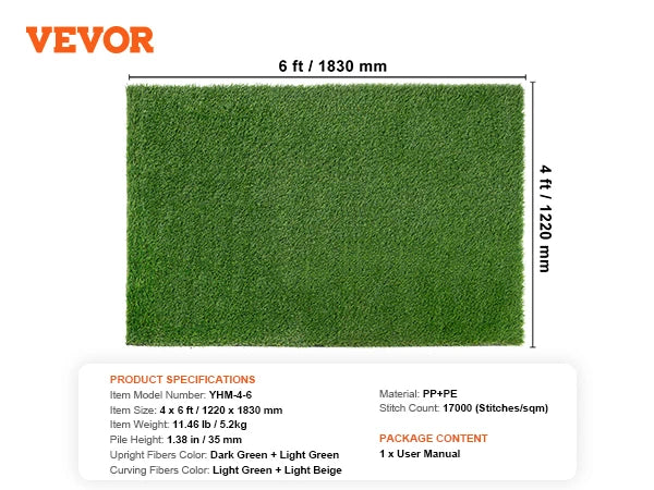 SucceBuy Artificial Grass Rug Turf Outdoor Door Mat