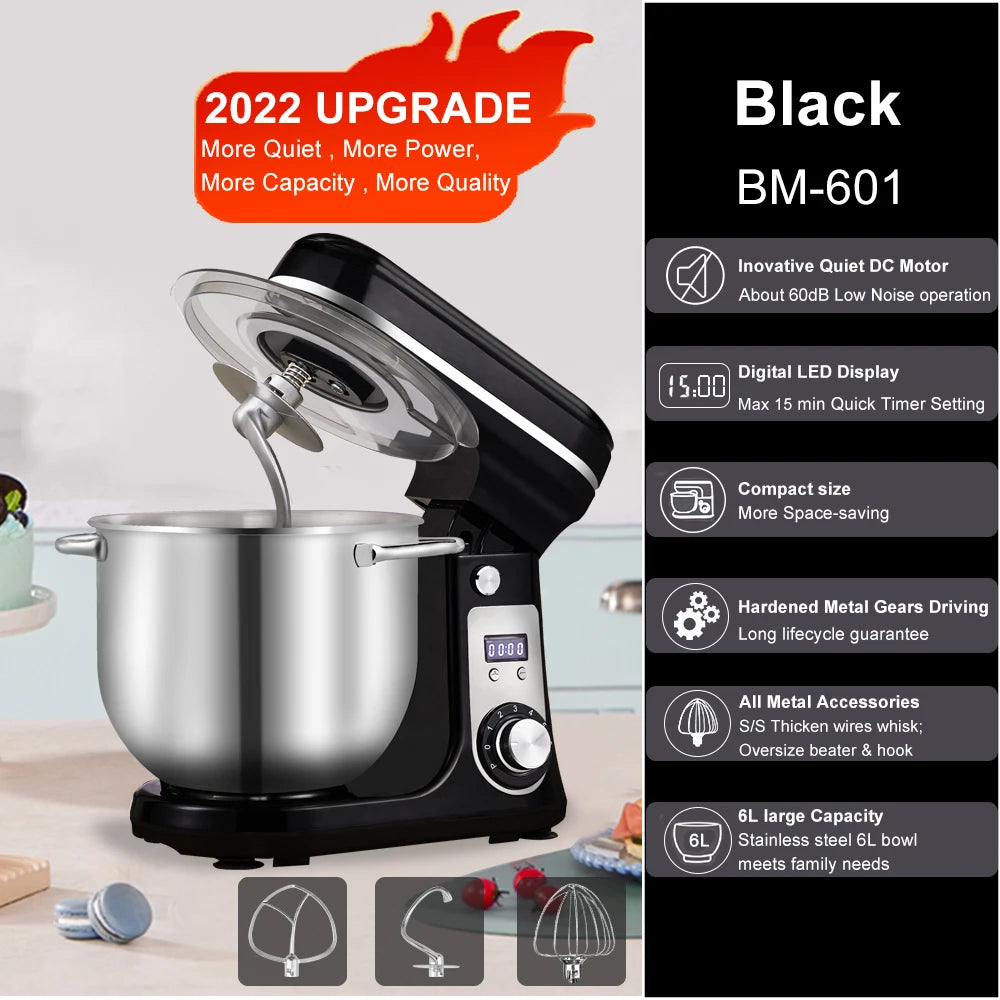 Biolomix Stand Mixer 6 Speed 1200W Quiet Motor Pro Plus