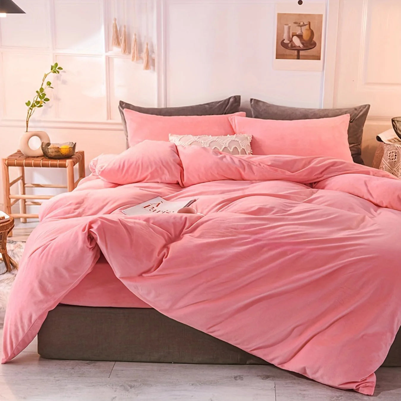 LISSTHERCN Velvet Duvet Cover Set 3 Piece Bedding Essentials