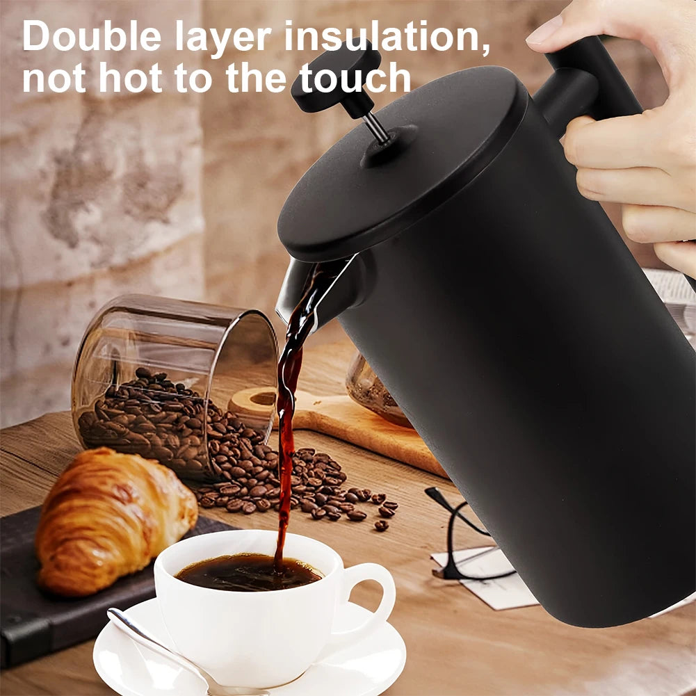 Alloet Stainless Steel Double Wall French Press Coffee Maker