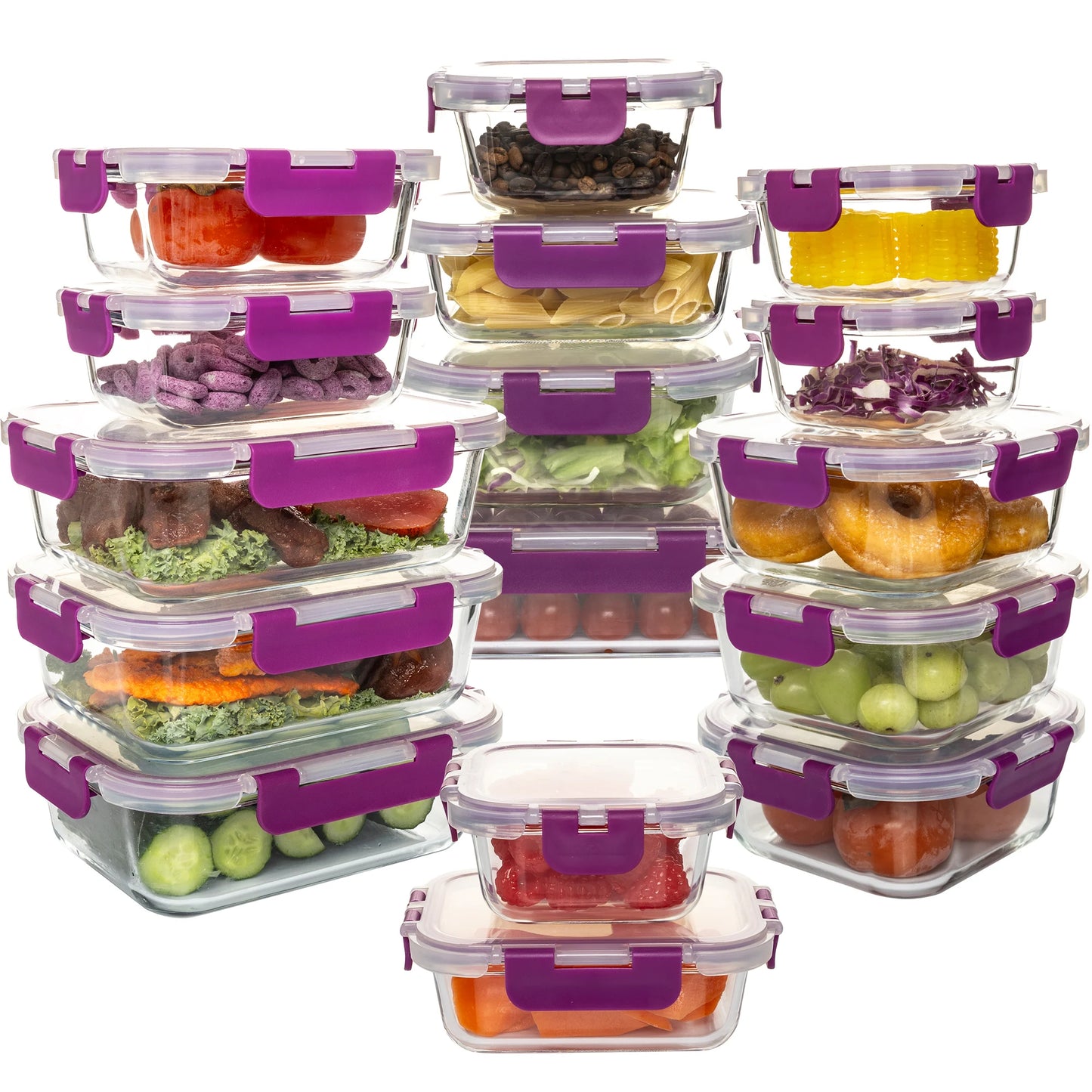 Glass Food Storage Containers Set Leakproof Airtight BPA