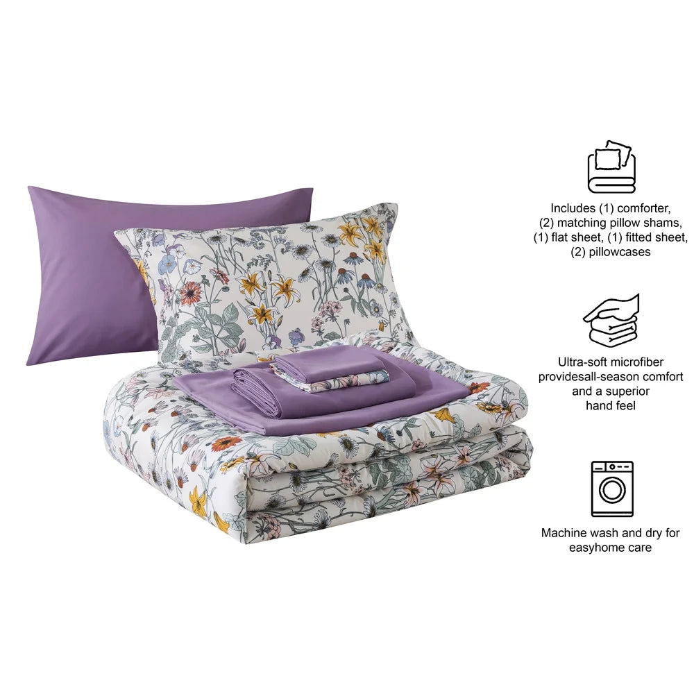 Breez Retail Therapy Floral Reversible Comforter Set Sheets