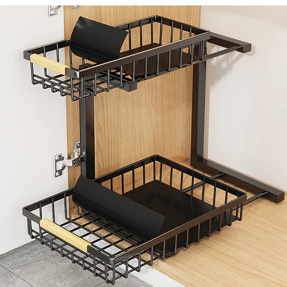 HiMISSH 2 Tier Pull Out Cabinet Organizer Under Sink
