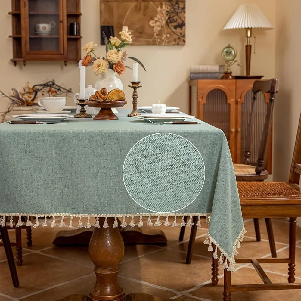 Fujian Craft of Weaving Linen Blend Waterproof Tablecloth
