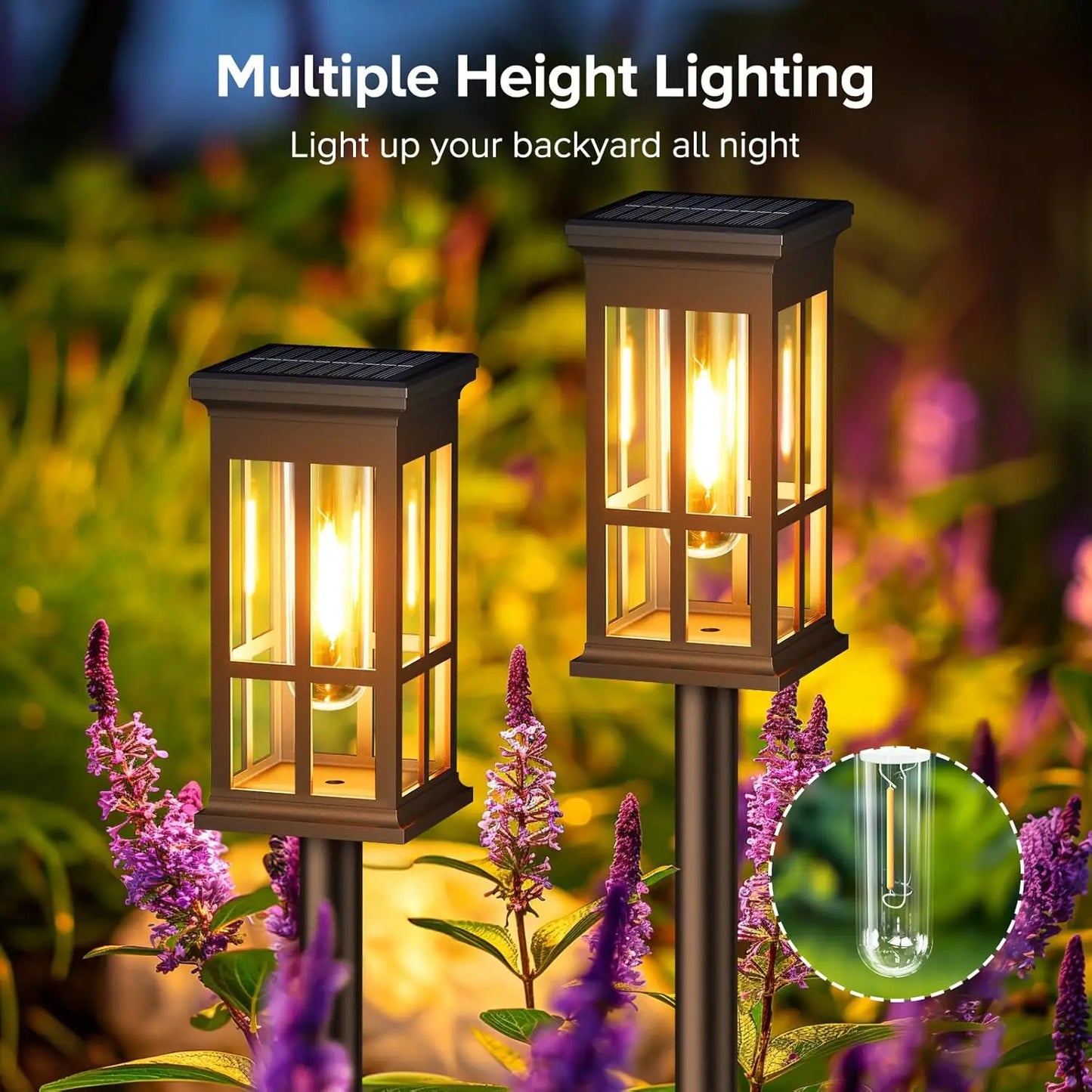 KPSTEK Solar Pathway Lights Pack Patio Sidewalk Outdoor