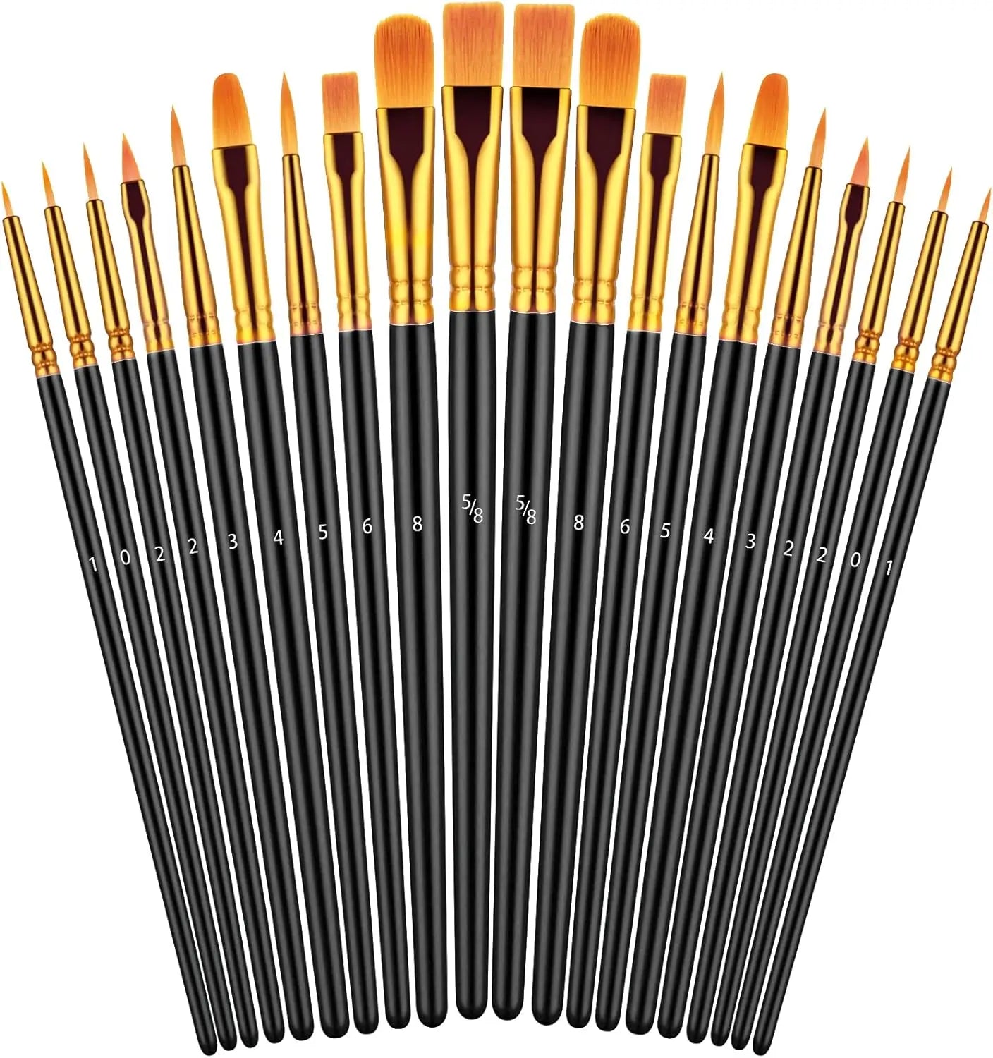 Handle Two Pack Paint Brushes for Oil Watercolor and Acrylic