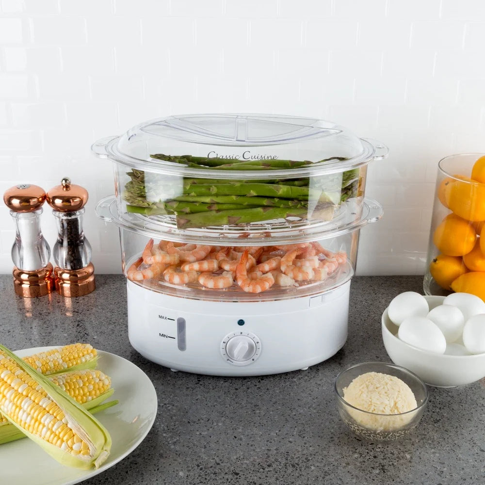 XMSJ 2 Tier Electric Steamer Rice Cooker With Timer