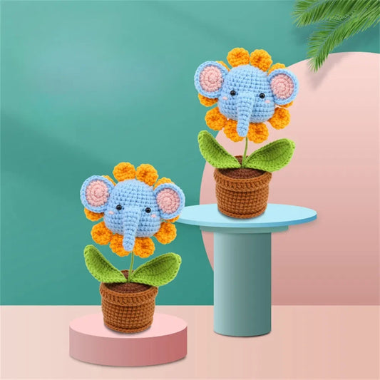 Hign-concerned DIY Elephant Crochet Kit with Yarn and Hook