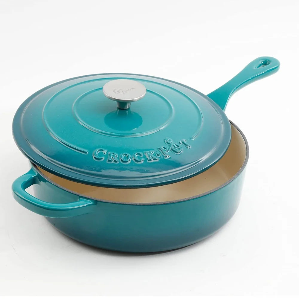 XMSJ Enameled Cast Iron Skillet With Lid Nonstick