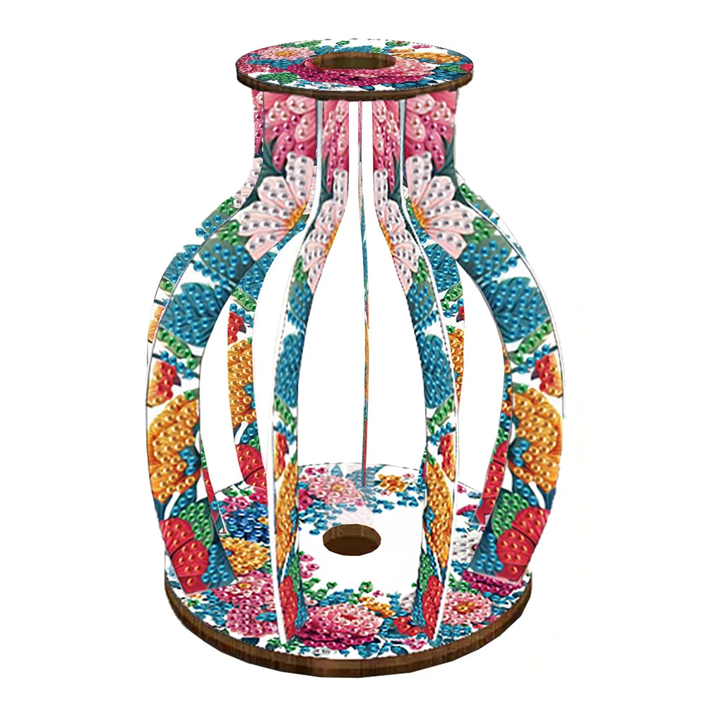 ALLOYSEED 5D Diamond Art Vase DIY Acrylic Wood Desk Decor