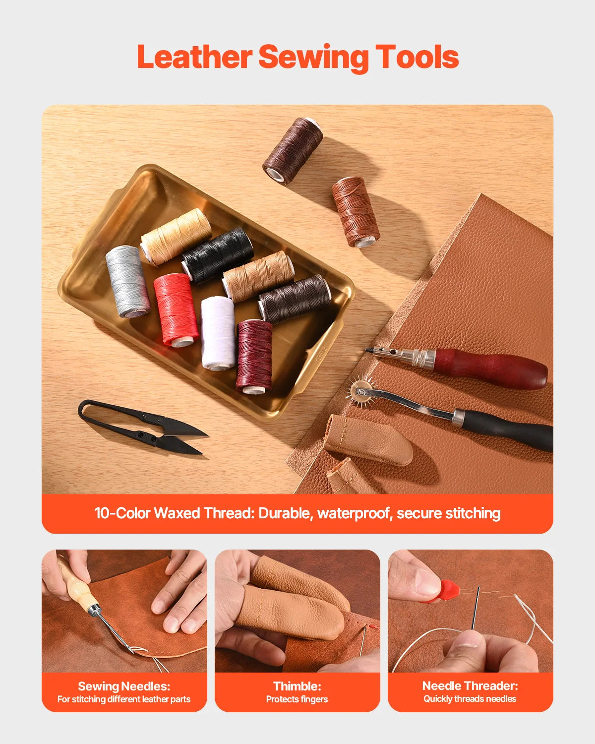 SucceBuy Leather Working Tools Kit Craft Storage Etching