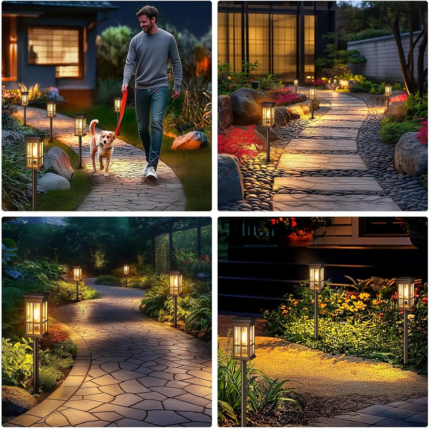 KPSTEK Solar Pathway Lights Pack Patio Sidewalk Outdoor