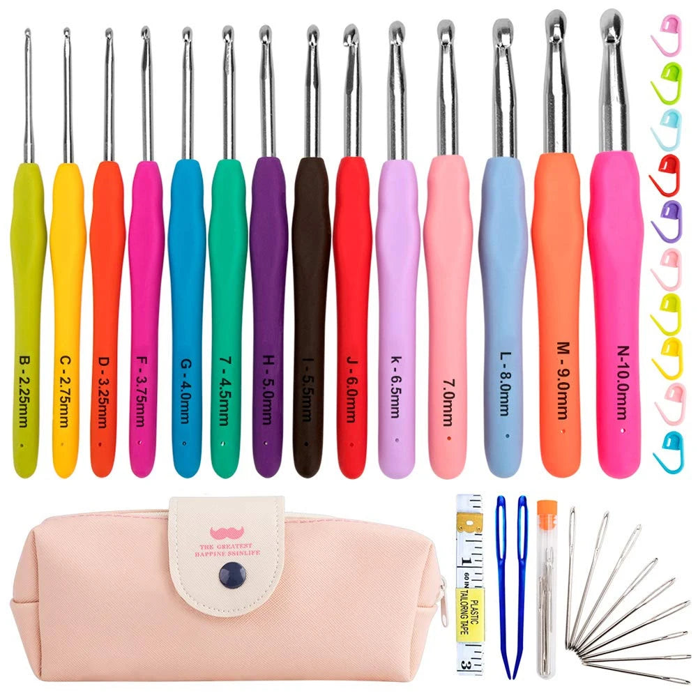 Hign-concerned 14Pcs Knitting Needles Kit Aluminum Set
