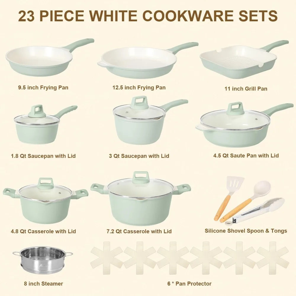 Nonstick 23 Piece Cookware Set Pots And Pans Oven Safe