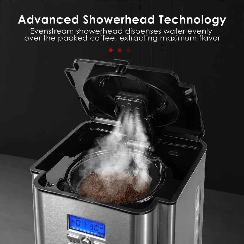 Airmsen 12 Cup Stainless Steel Programmable Coffeemaker