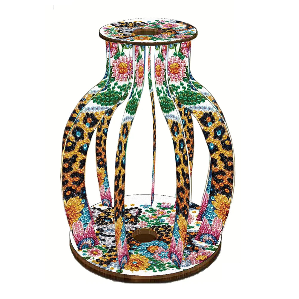 ALLOYSEED 5D Diamond Art Vase DIY Acrylic Wood Desk Decor