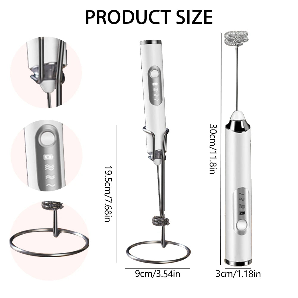 Alloet Mini Electric Milk Frother And Whisk Mixer Tools