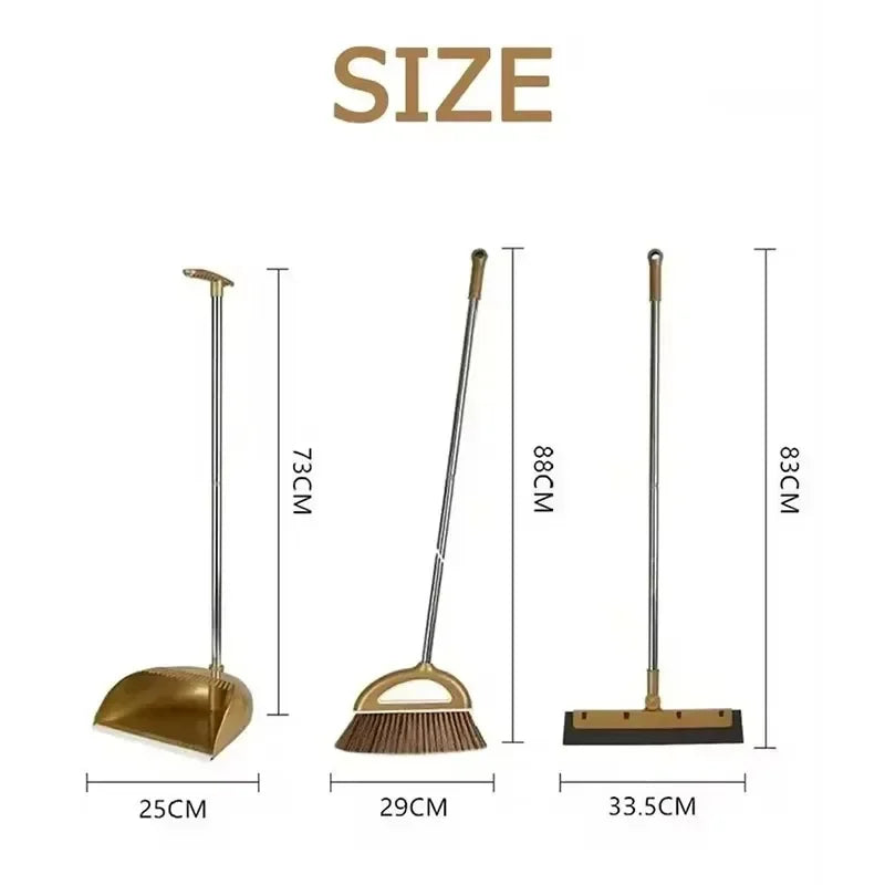 Magicdi Broom and Dustpan Set Removable Floor Cleaner Kit