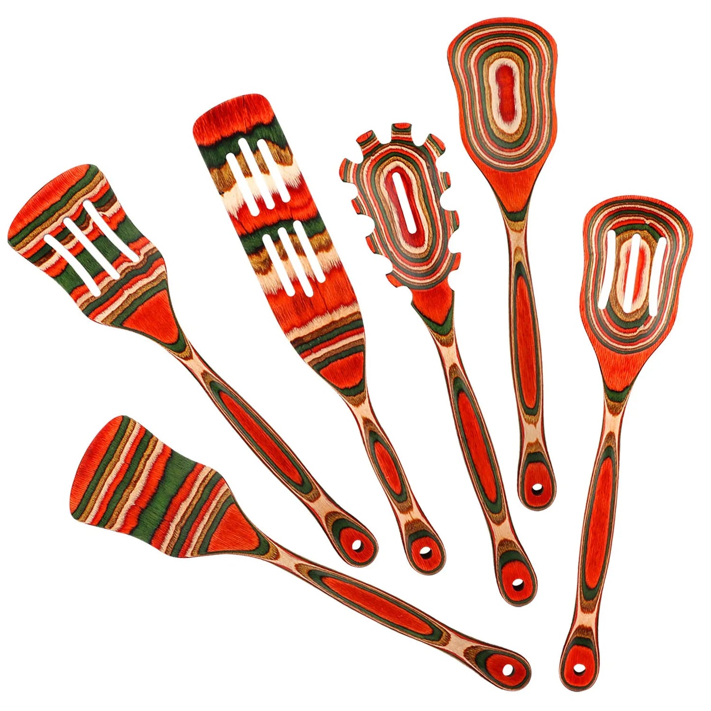 Dinnerware Pakkawood Kitchen Utensils Set 6 Piece Spatulas