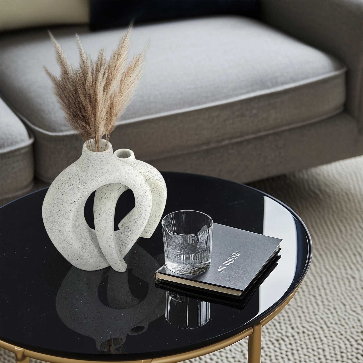 Function Set 2 Decorative Hollow Vases Table Centerpiece