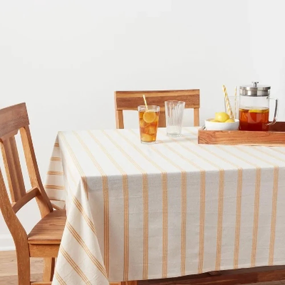DUTRIEUXCN Rectangular Cotton Tablecloth Plaid Easy Care