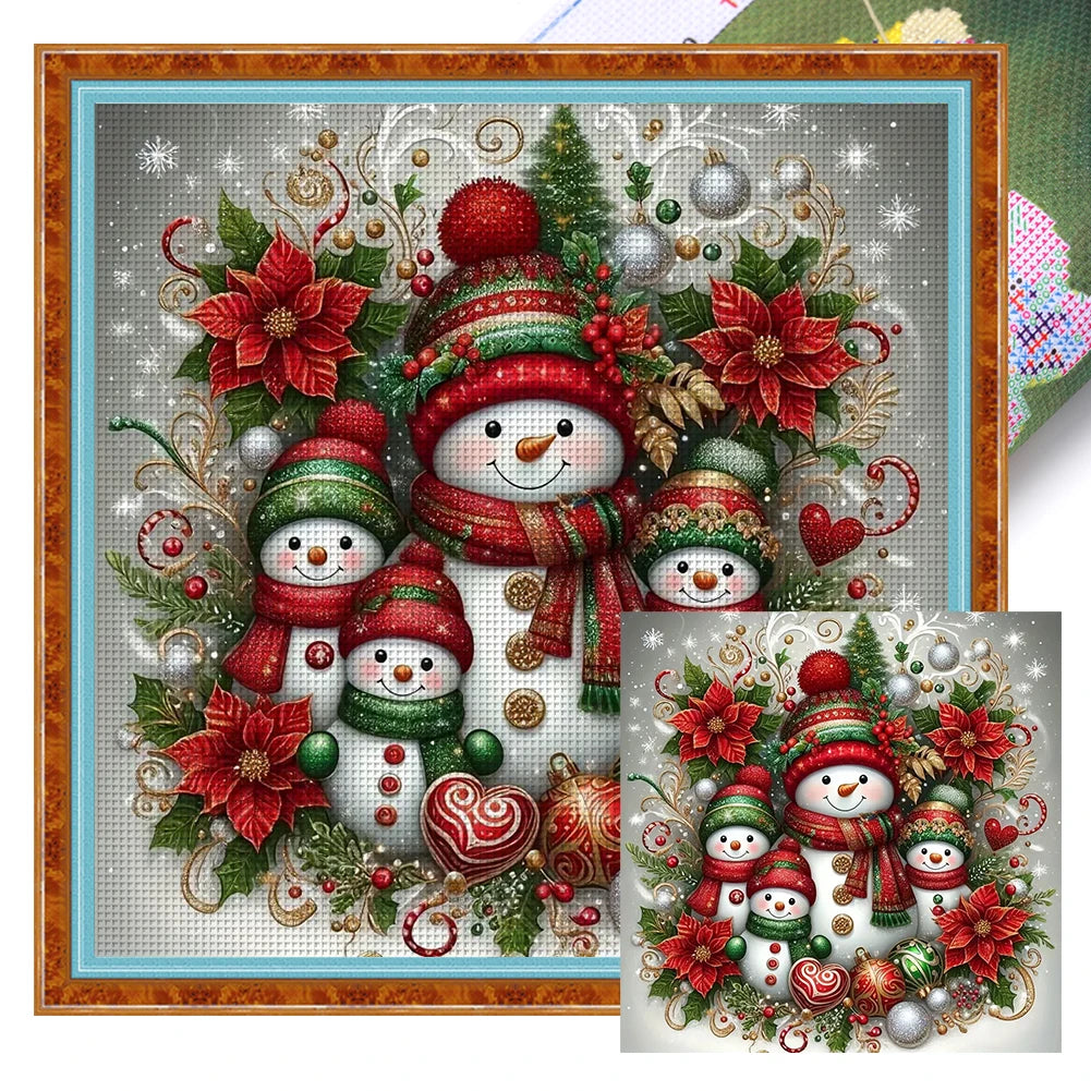 Hignconcerned Snowman Cross Stitch Kit 14CT Embroidery Set