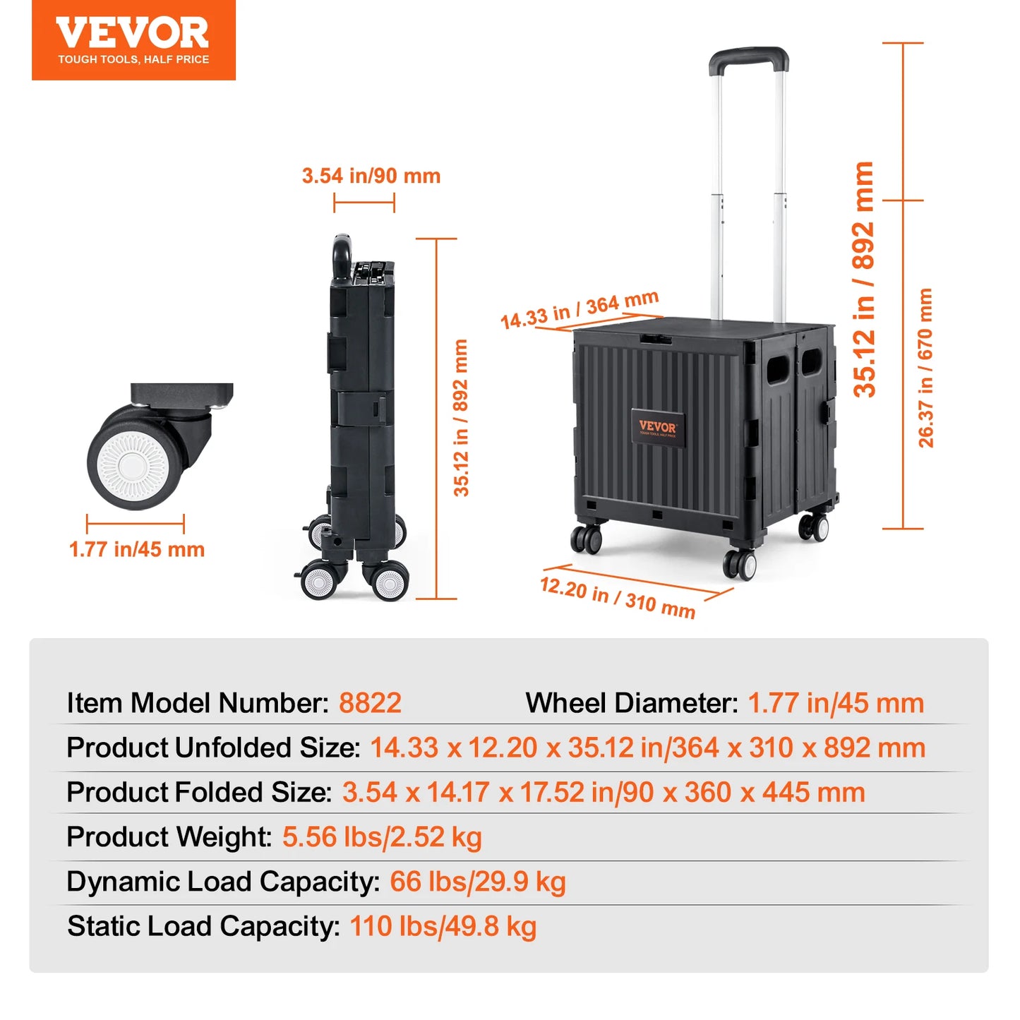 Breez Retail Therapy Foldable Cart With Telescope Handle