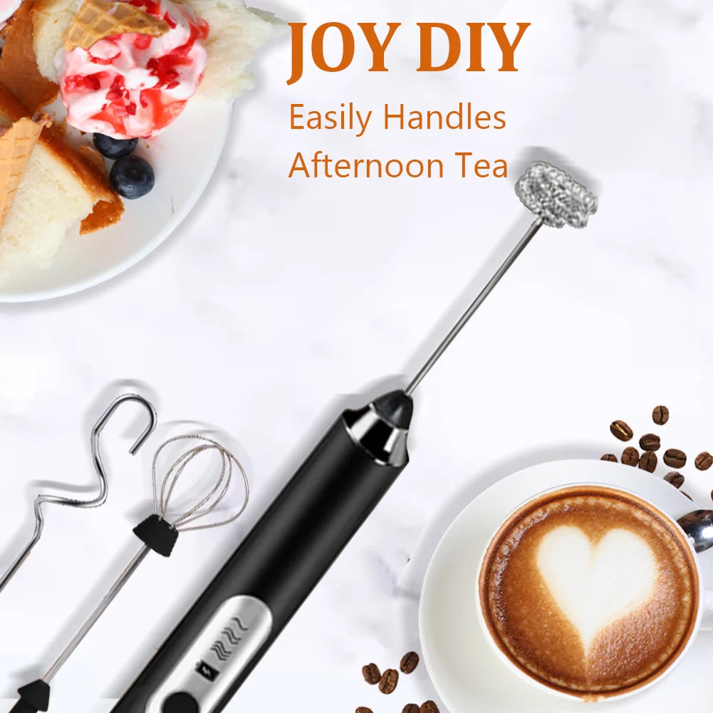 Alloet Mini Electric Milk Frother And Whisk Mixer Tools