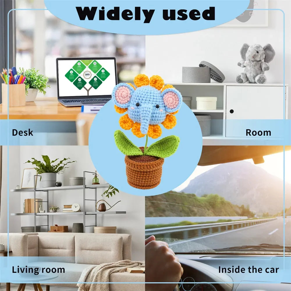 Hign-concerned DIY Elephant Crochet Kit with Yarn and Hook