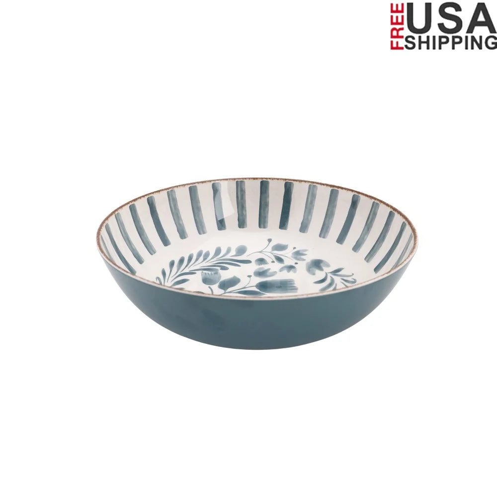 Elegant Bamboo Melamine Serving Bowl Dishwasher Safe Patio