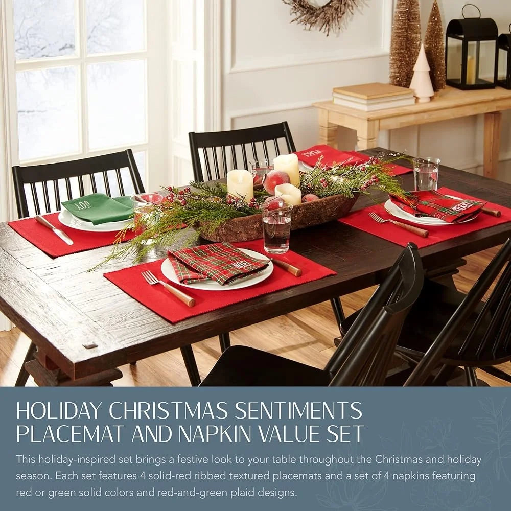 Breez Retail Therapy Christmas Placemats Napkin Set Cotton